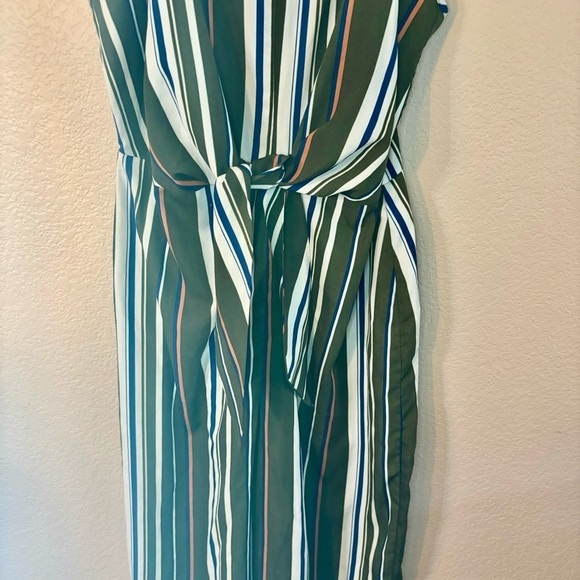 Boho Jumpsuit Large TIMING Lightweight Jumper Adjustable Straps Capri Pants - Picture 3 of 12